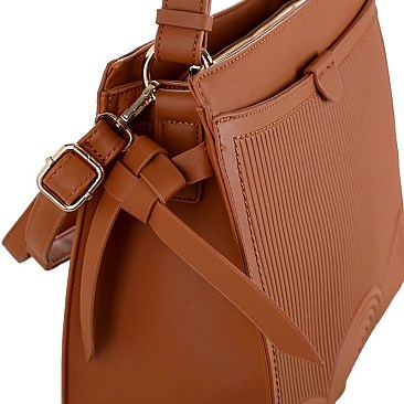Embossed Faux-Leather 2Way Bag