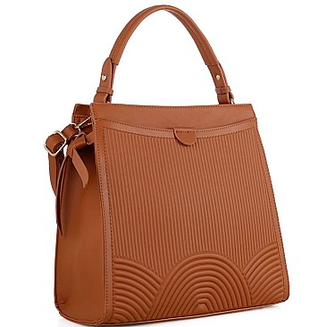 Embossed Faux-Leather 2Way Bag
