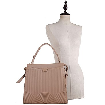 Embossed Faux-Leather 2Way Bag