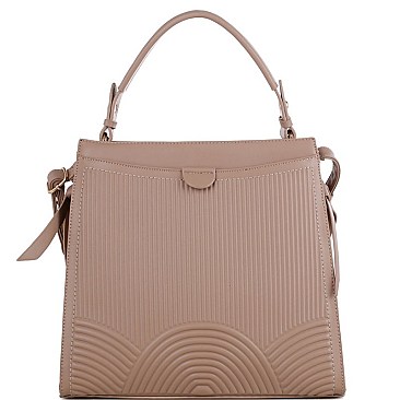 Embossed Faux-Leather 2Way Bag