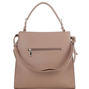 Embossed Faux-Leather 2Way Bag