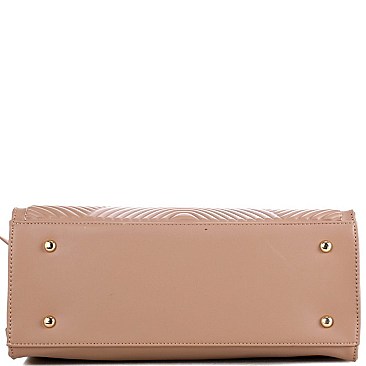 Embossed Faux-Leather 2Way Bag