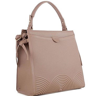 Embossed Faux-Leather 2Way Bag