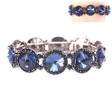 CLASSY HALO ROUND STONE STRETCH BRACELET SLBY8055