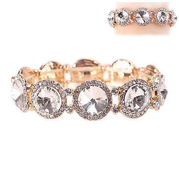 CLASSY HALO ROUND STONE STRETCH BRACELET SLBY8055