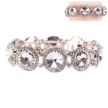 CLASSY HALO ROUND STONE STRETCH BRACELET SLBY8055