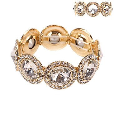 TRENDY ROUND STONE STRETCH BRACELET SLBY8060