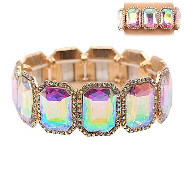 TRENDY RECTANGLE STRETCH STONE BRACELET SLBY8062