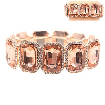 TRENDY RECTANGLE STRETCH STONE BRACELET SLBY8062