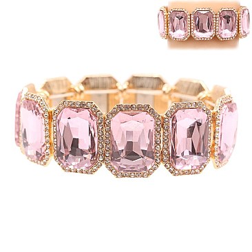 TRENDY RECTANGLE STRETCH STONE BRACELET SLBY8062