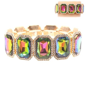 TRENDY RECTANGLE STRETCH STONE BRACELET SLBY8062