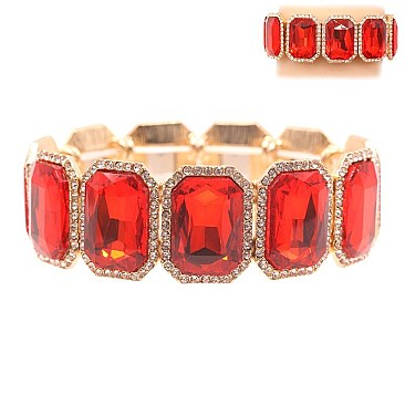 TRENDY RECTANGLE STRETCH STONE BRACELET SLBY8062