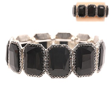 TRENDY RECTANGLE STRETCH STONE BRACELET SLBY8062