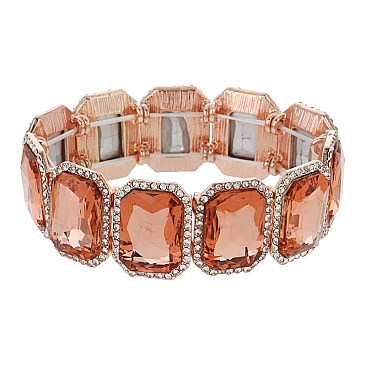 TRENDY RECTANGLE STRETCH STONE BRACELET SLBY8062