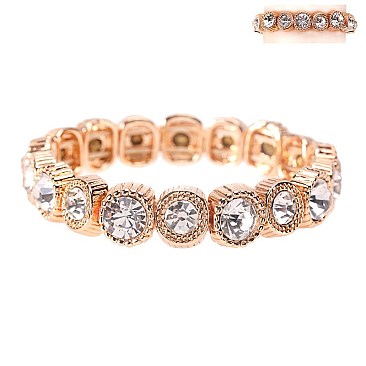 CLASSY SINGLE RHINESTONE STRETCH BRACELET W/GEMS SLBY8151