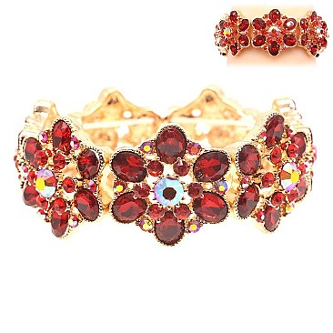 FASHIONABLE FLORAL STRETCH STONE BRACELET SLBY8153