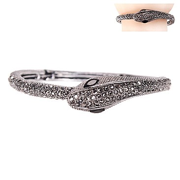 TRENDY SNAKE AROUND ME RHINESTONE BRACELET W/GEMS SLBY8155