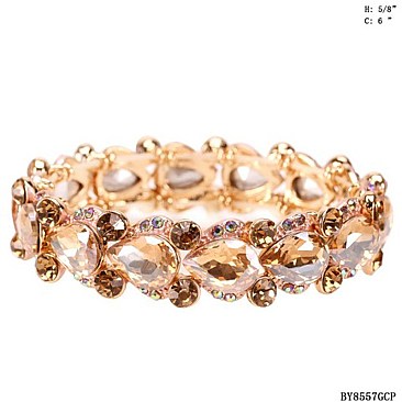 FASHIONABLE  ART DECO TEARDROP STRETCH BRACELET SLBY8557