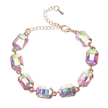 FASHIONABLE RECTANGLE STONE LINK BRACELET SLBY8944