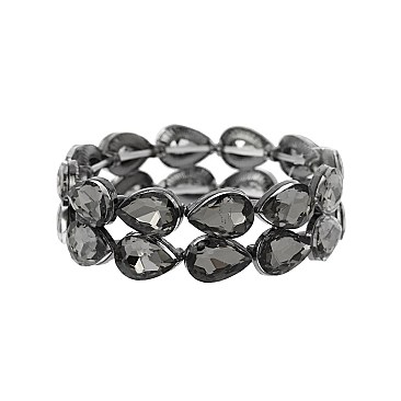 Fashionable Drop 2 Line Stretch Bracelet SLBY9853