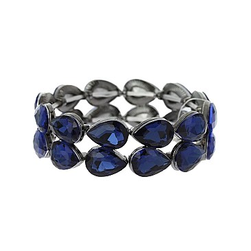 Fashionable Drop 2 Line Stretch Bracelet SLBY9853