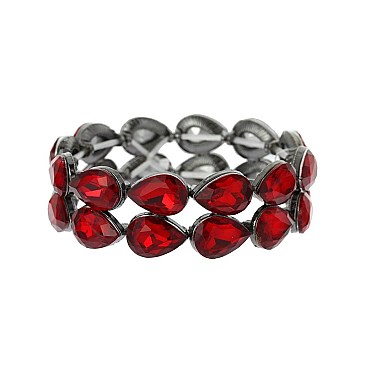 Fashionable Drop 2 Line Stretch Bracelet SLBY9853