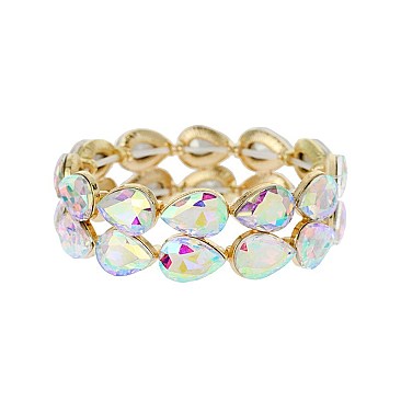 Fashionable Drop 2 Line Stretch Bracelet SLBY9853