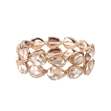 Fashionable Drop 2 Line Stretch Bracelet SLBY9853
