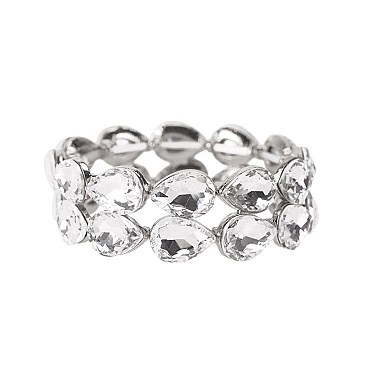 Fashionable Drop 2 Line Stretch Bracelet SLBY9853