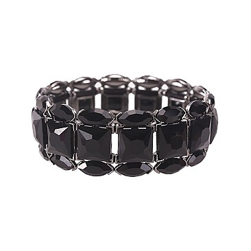 FASHIONABLE SQUARE DIAMOND STONE STRETCH BRACELET SLBY9859