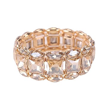 FASHIONABLE SQUARE DIAMOND STONE STRETCH BRACELET SLBY9859