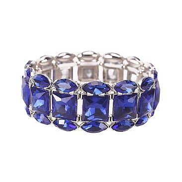 FASHIONABLE SQUARE DIAMOND STONE STRETCH BRACELET SLBY9859