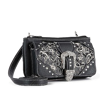 Western Buckle Design Petite Crossbody Sling