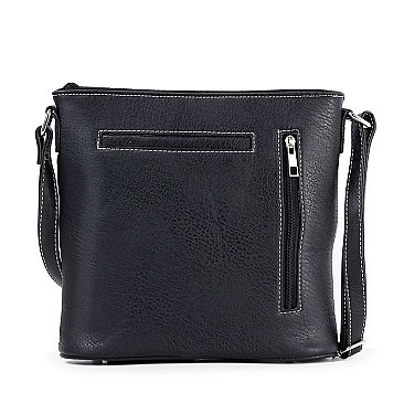 Skull Accented Studded Crossbody Sling