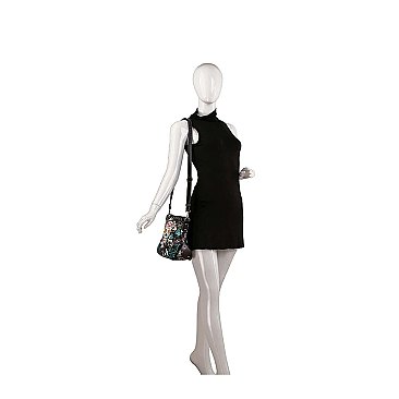 Decorative Sugar Skull Crossbody Sling