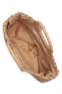 WOVEN TOTE STRAW HANDBAG