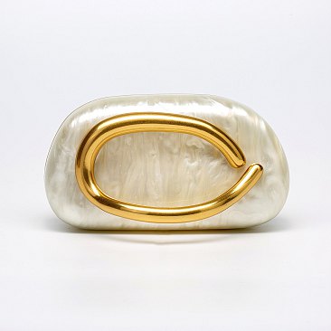 Acrylic Clutch Box Metal Handle Evening Bag