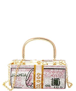 Round Stack Of Hundred Dollars Clutch Evening Bag (MEDIUM 7")