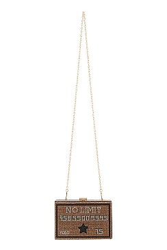 YOLO - NO LIMIT CREDIT Rhinestone Clutch