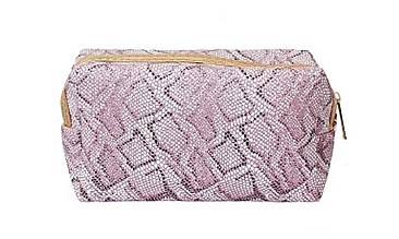 LIGHT GLITTER PYTHON COSMETIC POUCH BAG