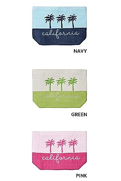 TWO TONE LETTERING CALIFORNIA POUCH BAG
