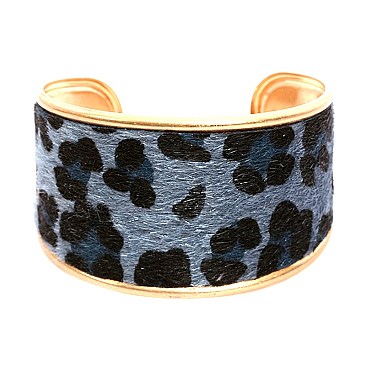 Leopard Print Leather Open Bangle MH-CB1333