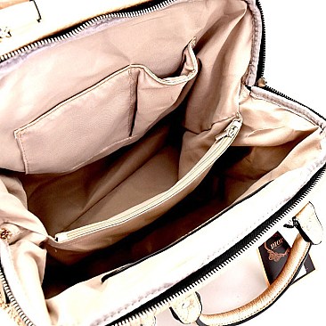 CB6614-LP Pearl and Stone Embellished Crochet 2 Way Satchel