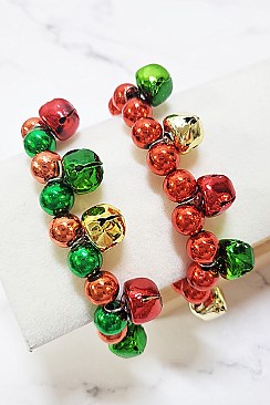 Pack of 12 Decorative Christmas Jingle Bell Bracelet Set