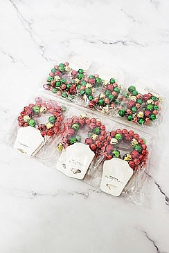 Pack of 12 Decorative Christmas Jingle Bell Bracelet Set