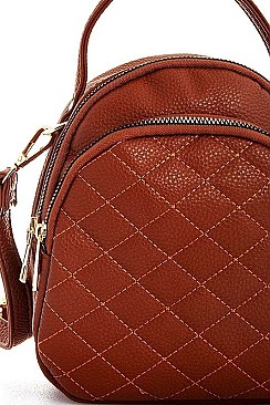 STITCHED CONVERTIBLE MINI BACKPACK