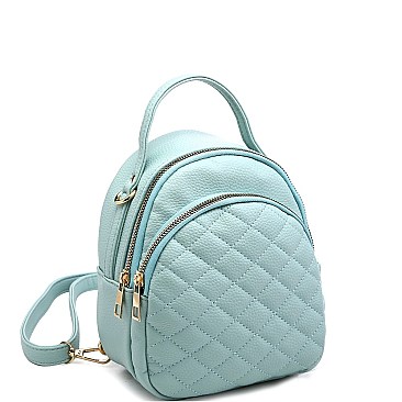 Mini Convertible Quilted Backpack Shoulder Bag