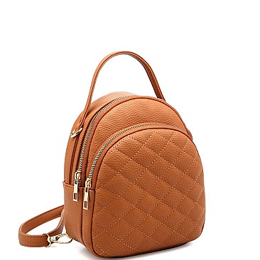 Mini Convertible Quilted Backpack Shoulder Bag