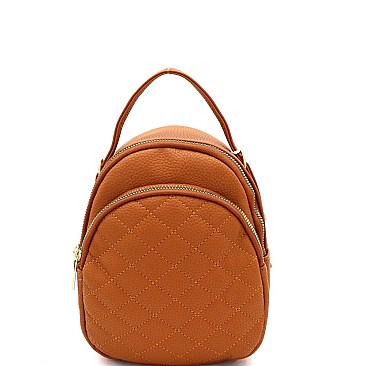 Mini Convertible Quilted Backpack Shoulder Bag