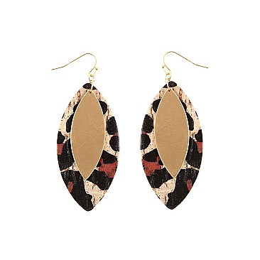 Chic Leopard Print Cork Marquise Earrings MH-CE1899